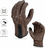 Full Finger Leather Motorcycle Gloves for Men & Women Touch Screen Gloves Premium Street Motorcycle Durable Protective Cruiser Biker Gel Leather Motorbike Gloves - Image 4
