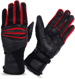 Cowhide Leather with Windbreaker Fabric Motorcycle, Biker, Riding, Cruising, Motorbike Hard Knuckle Gloves for Men and Women