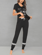 Womens Pajamas Set Short Sleeve Sleepwear Tops with Long Pants Pjs Set Print Nightwear - Image 6