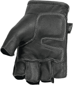 SH198 Men'S Black Leather Gel Padded Palm Fingerless Motorcycle Gloves W/Red Flame Embroidery - Medium - Image 8