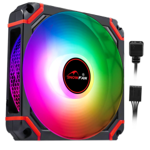 ARGB Fans,120Mm Case Fan,Addressable RGB High Performance PC Fan,4Pin PWM with 3Pin ARGB SYNC (WY-02S, Red, 1)