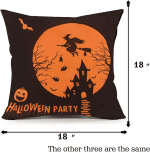 Halloween Decoration, Set of 4 Halloween Pillow Covers 18 X 18 Inch Spirder Web Jack-O-Lantern Cushion Covers for Halloween (Inserts Are Not Include) - Image 5